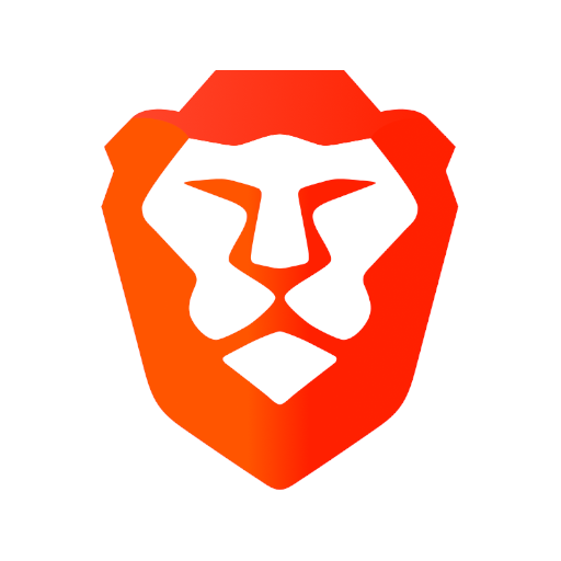A minimalistic geometric lion face logo in vibrant orange and red, with bold, angular lines for a strong, symmetrical design.