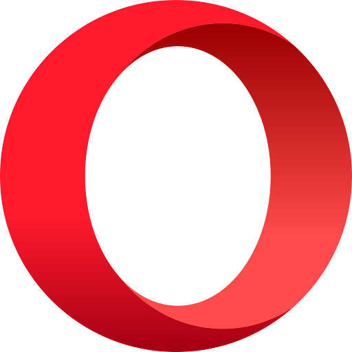 A glossy red 3D ring logo shaped like the letter O sits centered on a smooth light gray background.
