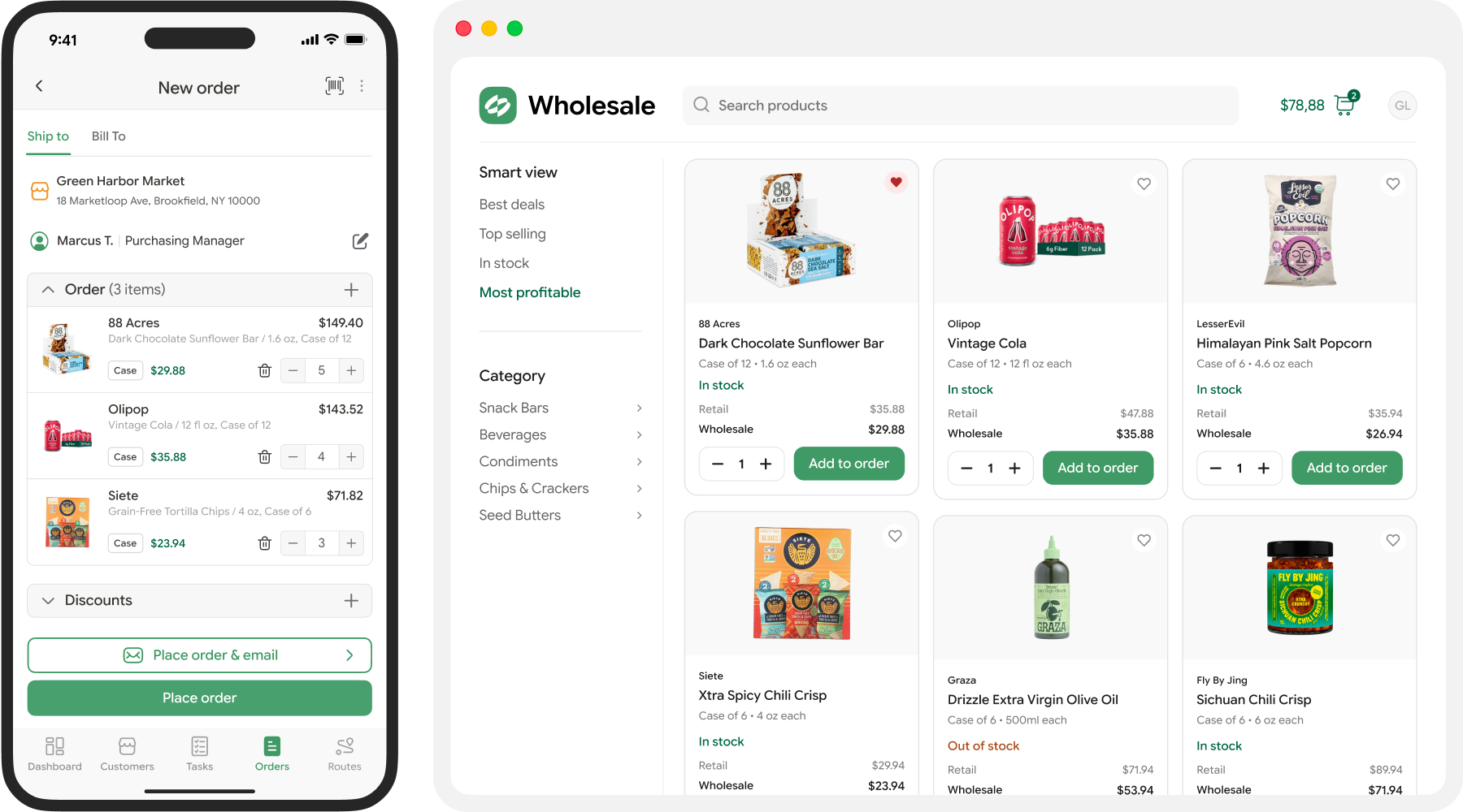 Sales engagement dashboard and mobile customer profile